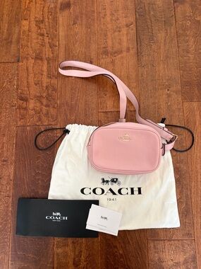 Coach Pink Pebbled Leather Crossbody Fanny Pack Purse Bag